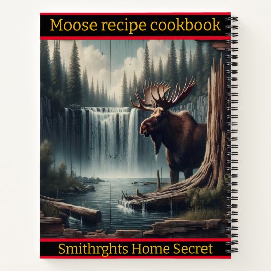 Majestätische Elche neben einem ruhigen Wasserfall Notizblock (Rückseite)