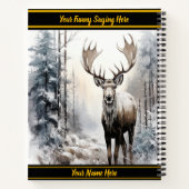 Majestätische Elche stehend in einem schneebedeckt Notizblock (Rückseite)