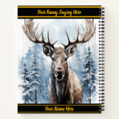 Majestätische Elche stehend stolz in einem Schneew Notizblock (Rückseite)