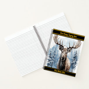 Majestätische Elche stehend stolz in einem Schneew Notizblock
