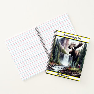 Majestätische Elche stehend von einem ruhigen Wass Notizblock