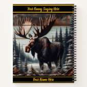 Majestätische Elchkunst in dunkle Holzlandschaft g Notizblock (Rückseite)