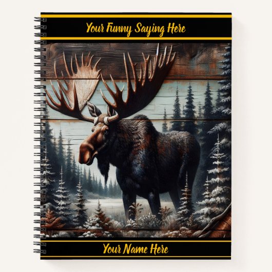 Majestätische Elchkunst in dunkle Holzlandschaft g Notizblock (Vorderseite)