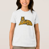 Majestätische Erholung - Handgezeichnete Tiger-Ill Tri-Blend Shirt (Vorderseite)