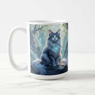 **Majestätische Fantasiekatze mit mystischer Aura Kaffeetasse