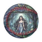 Majestätische Frau mit silbernem Kleid Baseball (Vorderseite Links)