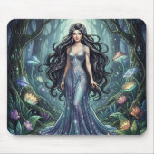 Majestätische Frau mit silbernem Kleid Mousepad (Vorne)