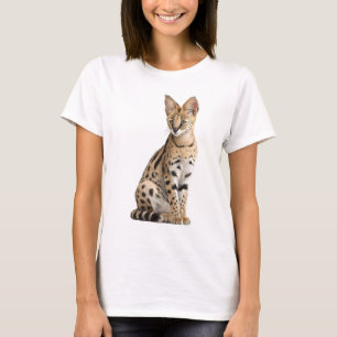 Majestätische gefleckte Serval-Katze Wilde Savanna T-Shirt
