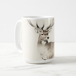 Majestätische Geweihhirsch-Skizze Kaffeetasse