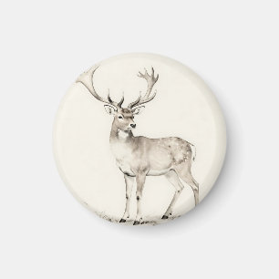 Majestätische Geweihhirsch-Skizze Magnet