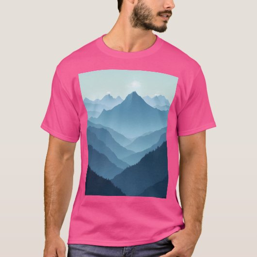 Majestätische Gipfel Ruhe der Berge Ränder Gra T-Shirt (Vorderseite)