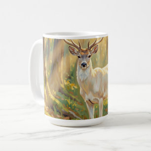 Majestätische Goldene Waldhirschmalerei Kaffeetasse