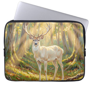 Majestätische Goldene Waldhirschmalerei Laptopschutzhülle