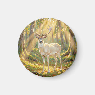 Majestätische Goldene Waldhirschmalerei Magnet