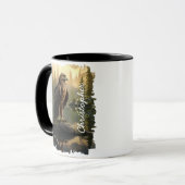 Majestätische Habicht-Waldsee-Illustration Tasse (Vorderseite Links)