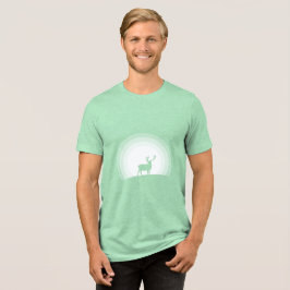 Majestätische Hirsch-Silhouette im Mondlicht Tri-Blend Shirt