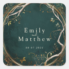 Majestätische Hochzeit in Mittelerden Quadratischer Aufkleber