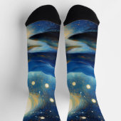 Majestätische Hütte unter Mond Socken (Oben)