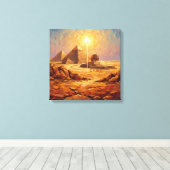 Majestätische Kairoer Pyramiden und Sphinx-Leinwan Leinwanddruck (Insitu (Holzboden))