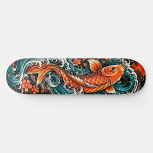 Majestätische Koi-Fische steigen durch die Ozeanwe Skateboard