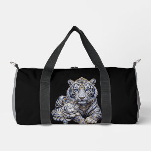 Majestätische königliche juwelenbesetzte weiße Tig Duffle Bag