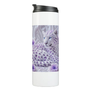 Majestätische königliche violette Juwelen-Leopard- Thermosbecher