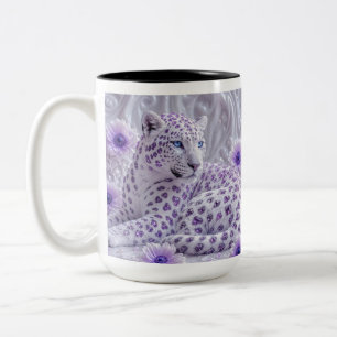 Majestätische königliche violette Juwelen-Leopard- Zweifarbige Tasse