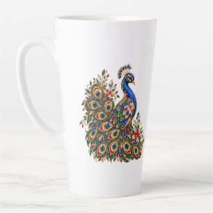 Majestätische Kristall-Pfau-Kunst Milchtasse