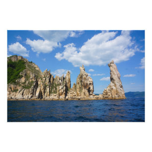 Majestätische Küstenfelsen – Triozyorye, Japanisch Fotodruck