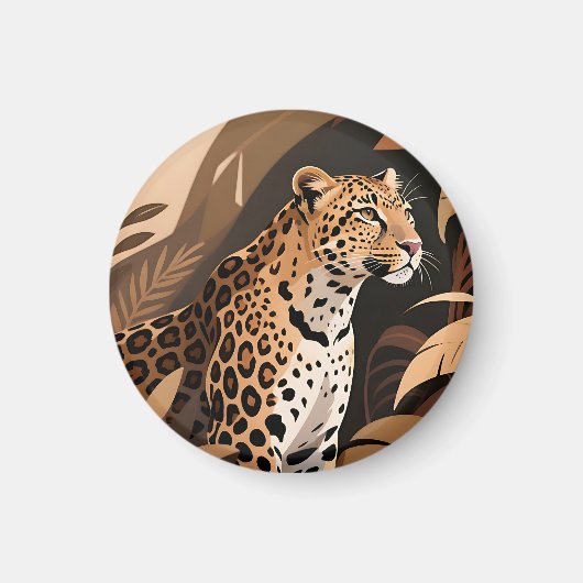 Majestätische Leopard-Jungle-Wildnis Magnet (Vorne)