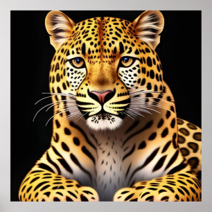 🐆 Majestätische Leoparden-Wandkunst Geschenk für Poster