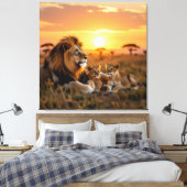 Majestätische Löwenfamilie  Leinwanddruck (Insitu (Schlafzimmer))