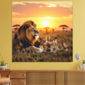 Majestätische Löwenfamilie  Leinwanddruck (Insitu (Wohnzimmer))