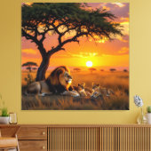 Majestätische Löwenfamilie  Leinwanddruck (Insitu (Wohnzimmer))