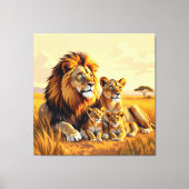 Majestätische Löwenfamilie  Leinwanddruck (Vorderseite)