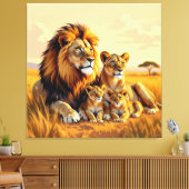 Majestätische Löwenfamilie  Leinwanddruck (Insitu (Wohnzimmer))