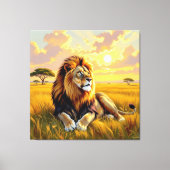 Majestätische Löwenfamilie  Leinwanddruck (Vorderseite)