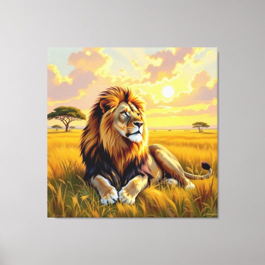 Majestätische Löwenfamilie  Leinwanddruck (Vorderseite)
