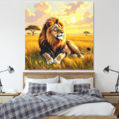 Majestätische Löwenfamilie  Leinwanddruck (Insitu (Schlafzimmer))