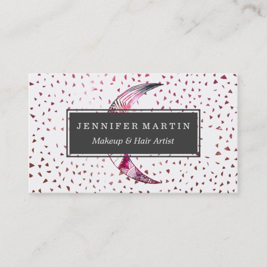 Majestätische Mond-Hand gezeichnete Visitenkarte (Vorderseite)