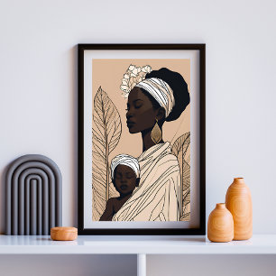 Majestätische Mutter-Kind Afrozentrische Kunst Poster