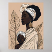 Majestätische Mutter-Kind Afrozentrische Kunst Poster (Vorne)