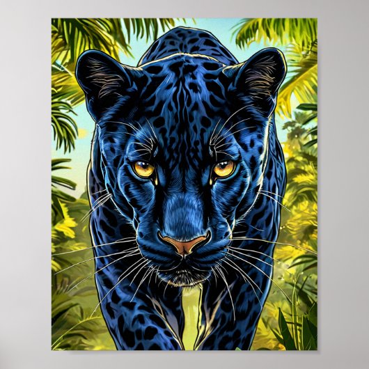 Majestätische Panther-Jungle-Mächtige-Wildlife-Wan Poster (Vorne)