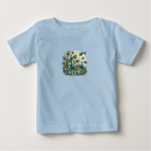 Majestätische Pfauen – Lebendiges Federndisplay T- Baby T-shirt