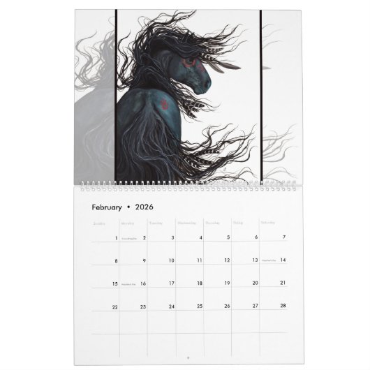 Majestätische Pferde die Kunst von AmyLyn Bihrle Kalender (Feb 2026)