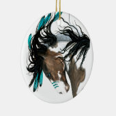 Majestätische Pferdeweihnachtsverzierung durch Keramikornament (Rechts)
