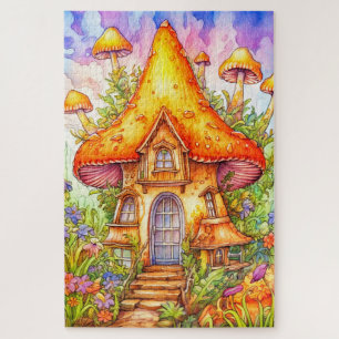 Majestätische Pilzhaus-Illustration Puzzle