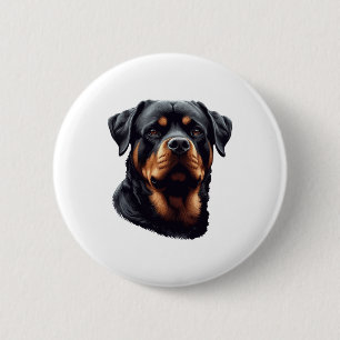Majestätische Rottweiler-Hundekunst Button