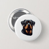 Majestätische Rottweiler-Hundekunst Button (Vorne & Hinten)