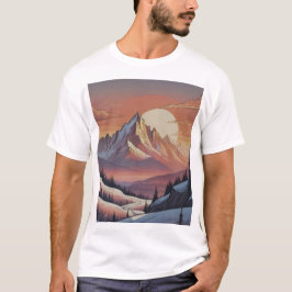 Majestätische schneebedeckte Berglandschaftskunst T-Shirt